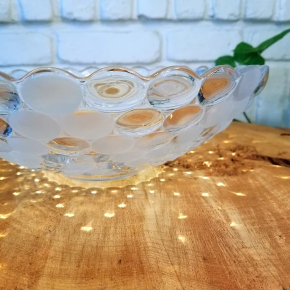 Vintage 12" Bubble Glass Centerpiece Bowl - Picture 5 of 9